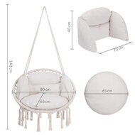 Viseća stolica BOHO s jastucima, Ø61 cm, bež