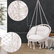 Viseća stolica BOHO s jastucima, Ø61 cm, bež