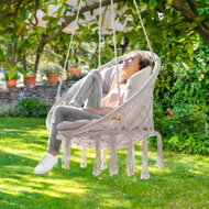 Viseća stolica BOHO s jastucima, Ø61 cm, bež