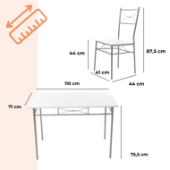 Blagovaonska garnitura PAUL, 5-dijelna, baršunasta bijela