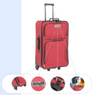Set putnih kofera TRAVEL, 5-dijelni, crvena