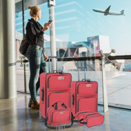 Set putnih kofera TRAVEL, 5-dijelni, crvena