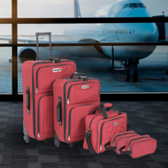 Set putnih kofera TRAVEL, 5-dijelni, crvena