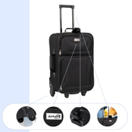 Set putnih kofera TRAVEL, 5-dijelni, crni