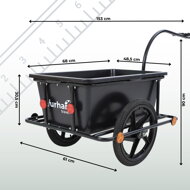 Prikolica za bicikl TERY, 90 l, crna