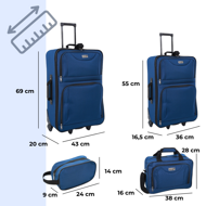 Set putnih kofera TRAVEL, 5-dijelni, tamnoplavi