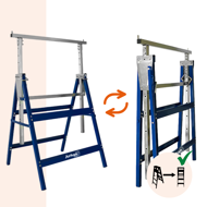 Teleskopski nosači za skelu DANNY, set od 2 komada, max. 200 kg, 69x57x81–130 cm, srebrno/plave