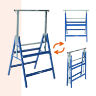 Teleskopski nosači za skelu DANNY, set od 2 komada, max. 200 kg, 60x56x81–130 cm, srebrno/plave