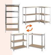 Regal s visokom nosivošću HEAVY, max. 875 kg, 90x40x180 cm, srebrni