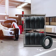 Regal za gume TYRE, 120x40x180 cm, max. 795 kg, čelični/svijetlosmeđi