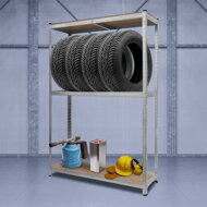 Regal za gume TYRE, 120x40x180 cm, max. 795 kg, čelični/svijetlosmeđi