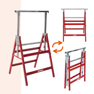 Teleskopski nosači za skelu DANNY, set od 2 komada, max. 200 kg, 60x56x81–130 cm, srebrno/crvena