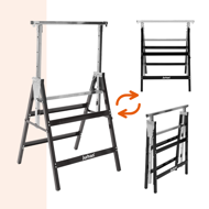 Teleskopski nosači za skelu DANNY, set od 2 komada, max. 200 kg, 60x56x81–130 cm, srebrno/crna