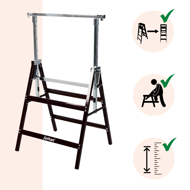 Teleskopski nosači za skelu DANNY, set od 2 komada, max. 200 kg, 60x56x81–130 cm, srebrno/crna