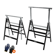 Teleskopski nosači za skelu DANNY, set od 2 komada, max. 200 kg, 60x56x81–130 cm, srebrno/crna