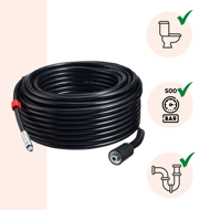 Set za čišćenje cijevi Premium, 30 m, crni