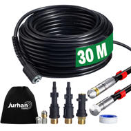 Set za čišćenje cijevi Premium, 30 m, crni