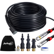 Set za čišćenje cijevi Premium, 30 m, crni