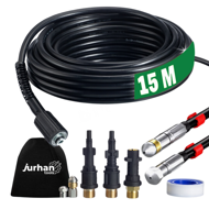 Set za čišćenje cijevi Premium, 15 m, crni