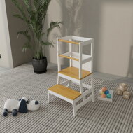 Toranj za učenje PLAY borovina, 93x56x49 cm, bijeli/prirodnosmeđi