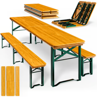 Pivski set MAXI, sklopivi, 220 cm, prirodna smeđa