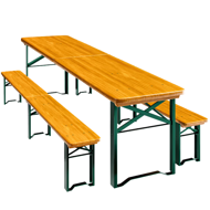 Pivski set MAXI, sklopivi, 220 cm, prirodna smeđa