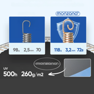 Trampolin s sigurnosnom mrežom JUMP, Ø244cm, crno/plava