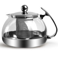 Čajnik sa sitom TEA, 1,2 l + 4 šalice, proziran/srebrni