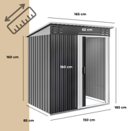 Vrtna kućica za alat M, 162x86x181 cm, antracit