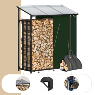 Drvarnica CORINA, 198x163x70cm, antracit/zelena