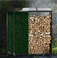 Drvarnica CORINA, 198x163x70cm, antracit/zelena