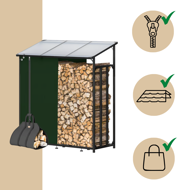 Drvarnica CORINA, 198x163x70cm, antracit/zelena