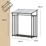 Drvarnica CORINA, 198x163x70cm, antracit/zelena