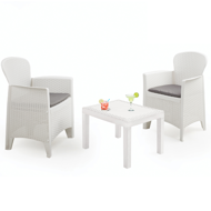 Vrtna garnitura AKITA, 3-dijelna, bijela