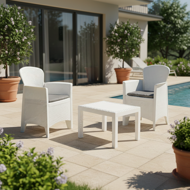 Vrtna garnitura AKITA, 3-dijelna, bijela