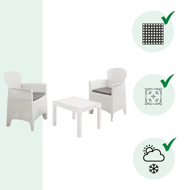 Vrtna garnitura AKITA, 3-dijelna, bijela