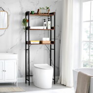 Regal iznad perilice ili WC-a HENRY, 3 police, smeđi/crni