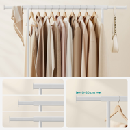 Stalak za odjeću na kotačićima INEZ, max. 90 kg, 83,5x45x160 cm, bijela