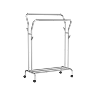 Stalak za odjeću MATILDA na kotačićima maks. 100kg, 155x103x52 cm, srebro