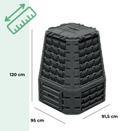 Komposter EVOGREEN VARIO, 750 l, crni