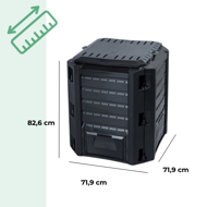 Komposter COMPOGREEN 380 l, crna