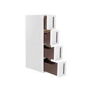 Regal za odlaganje stvari ROZA, 4 ladice, 17x45x84 cm, bijeli