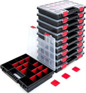 Plastični organizator NORS, 10 komada, 22 pretinaca, 34x25x5 cm, crna/prozirna
