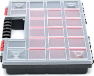 Plastični organizator NORS, 10 komada, 22 pretinaca, 34x25x5 cm, crna/prozirna