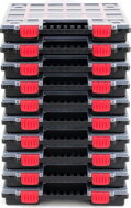 Plastični organizator NORS, 10 komada, 22 pretinaca, 34x25x5 cm, crna/prozirna