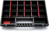 Plastični organizator NORS, 10 komada, 22 pretinaca, 34x25x5 cm, crna/prozirna