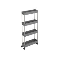 Regal na kotačima SLIM, 4 razine, 12,5x40x86 cm, sivi