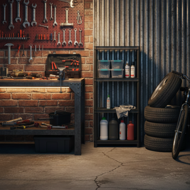 Radna polica STACKARO SOLID SMALL, 58x28x131,5cm, crna