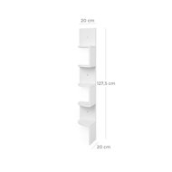 Polica / knjižnica CIK-CAK, 20x20x127,5cm, bijela