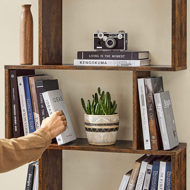 Polica/regal za knjige PRESTON, 70x24x190,5cm, smeđa